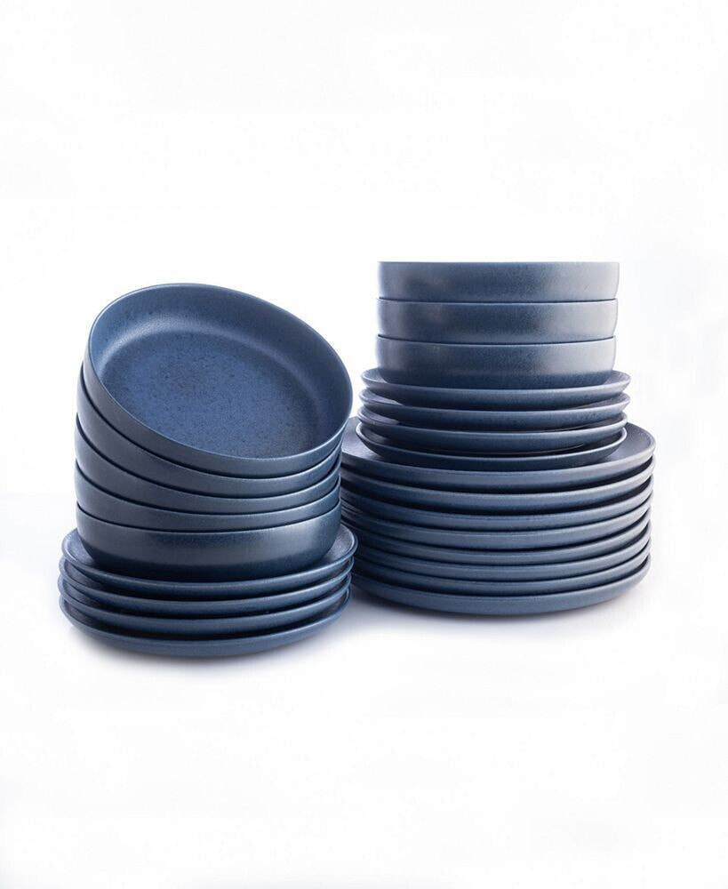 Stone Lain porto by Macchio Stoneware Full Dinnerware Set, 24 Pcs, Service for 8