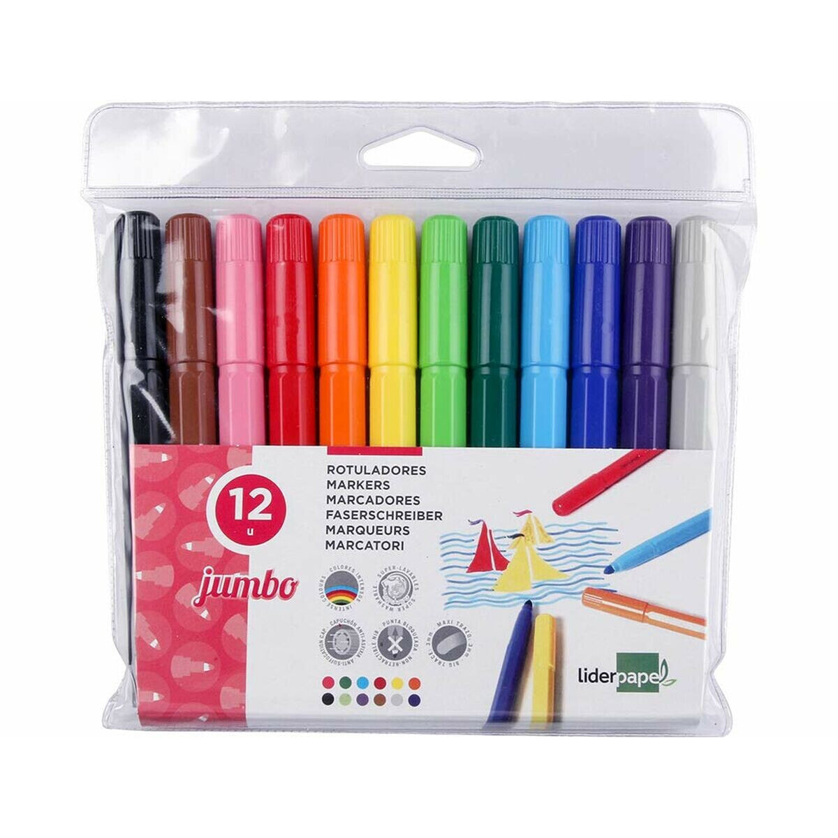 Set of Felt Tip Pens Liderpapel RT08 12 Pieces