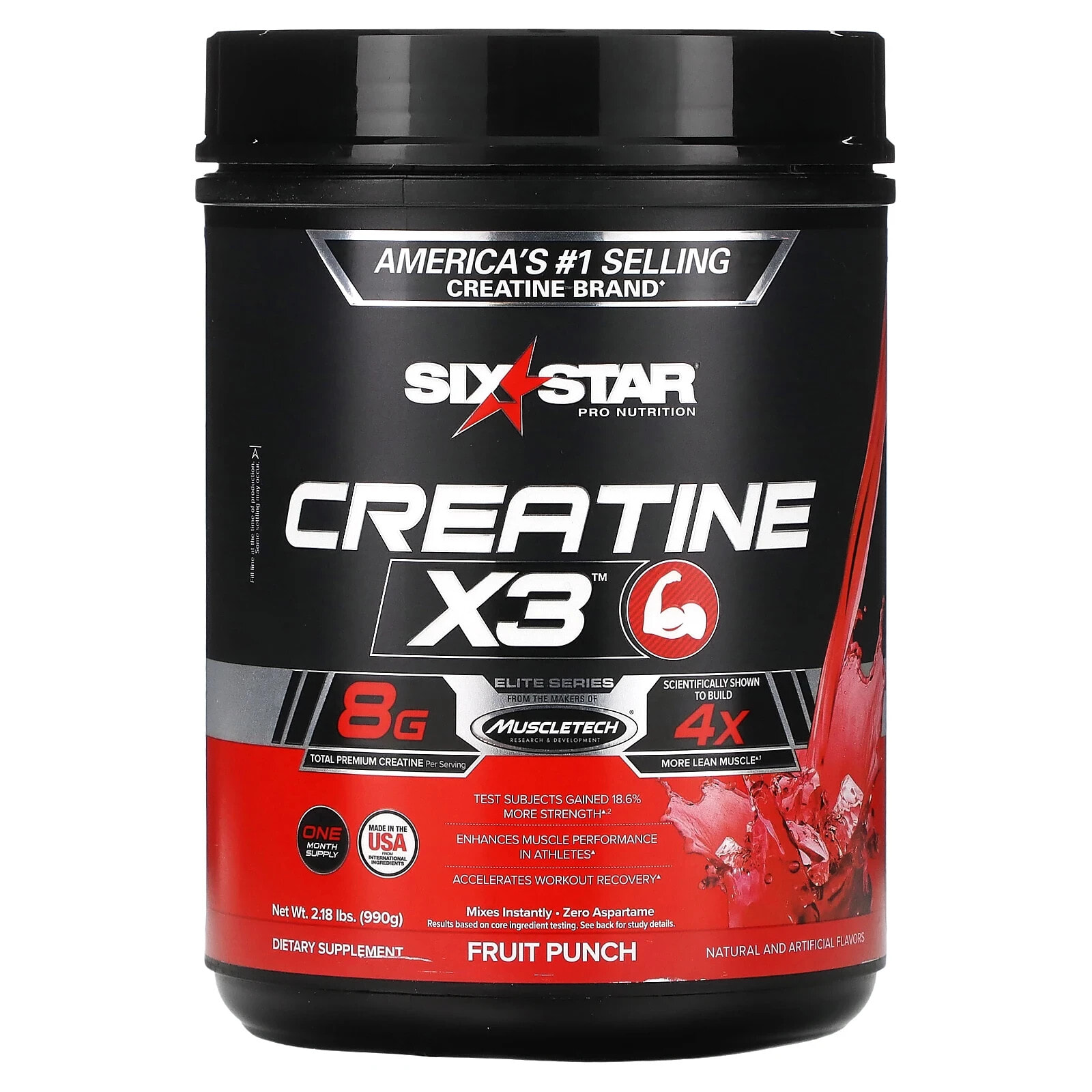 SIXSTAR, Creatine X3, фруктовый пунш, 990 г (2,18 фунта)