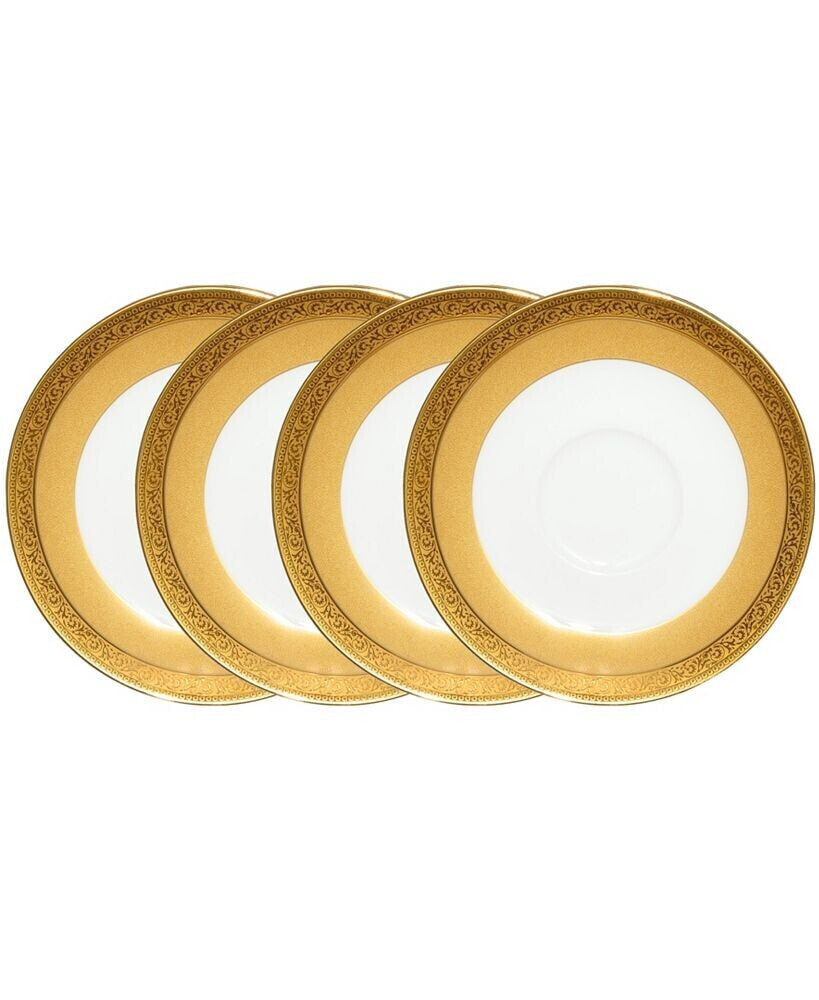 Noritake summit Gold Set of 4 Saucers, Service For 4