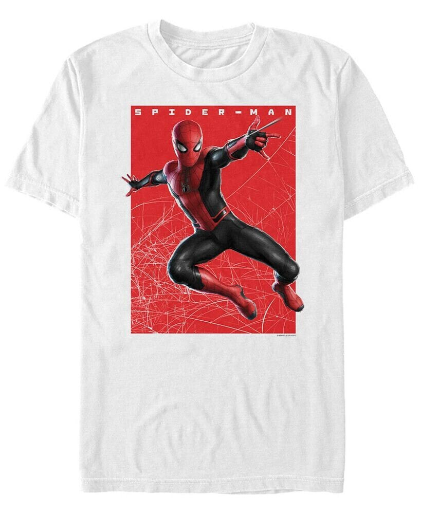Marvel Men's Spider-Man Far From Home Web Swinging Spider Poster, Short Sleeve T-shirt