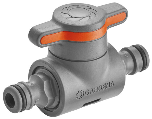 Gardena Coupling with Flow-Control Valve - valve - Drip irrigation system - Plastic - Grey - Orange - Male/Male - 1 pc(s)
