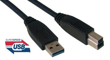 MCL MC923AB-1M/N - 1 m - USB A - USB B - Male/Male - Black