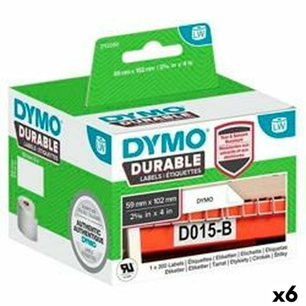Printer Labels Dymo Durable White 102 x 59 mm Black (6 Units)