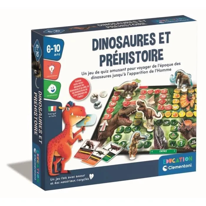 Clementoni Dinosaurier- und Vorgeschichte-Quiz 3 verschiedene Spielmodi ab 6 Jahren