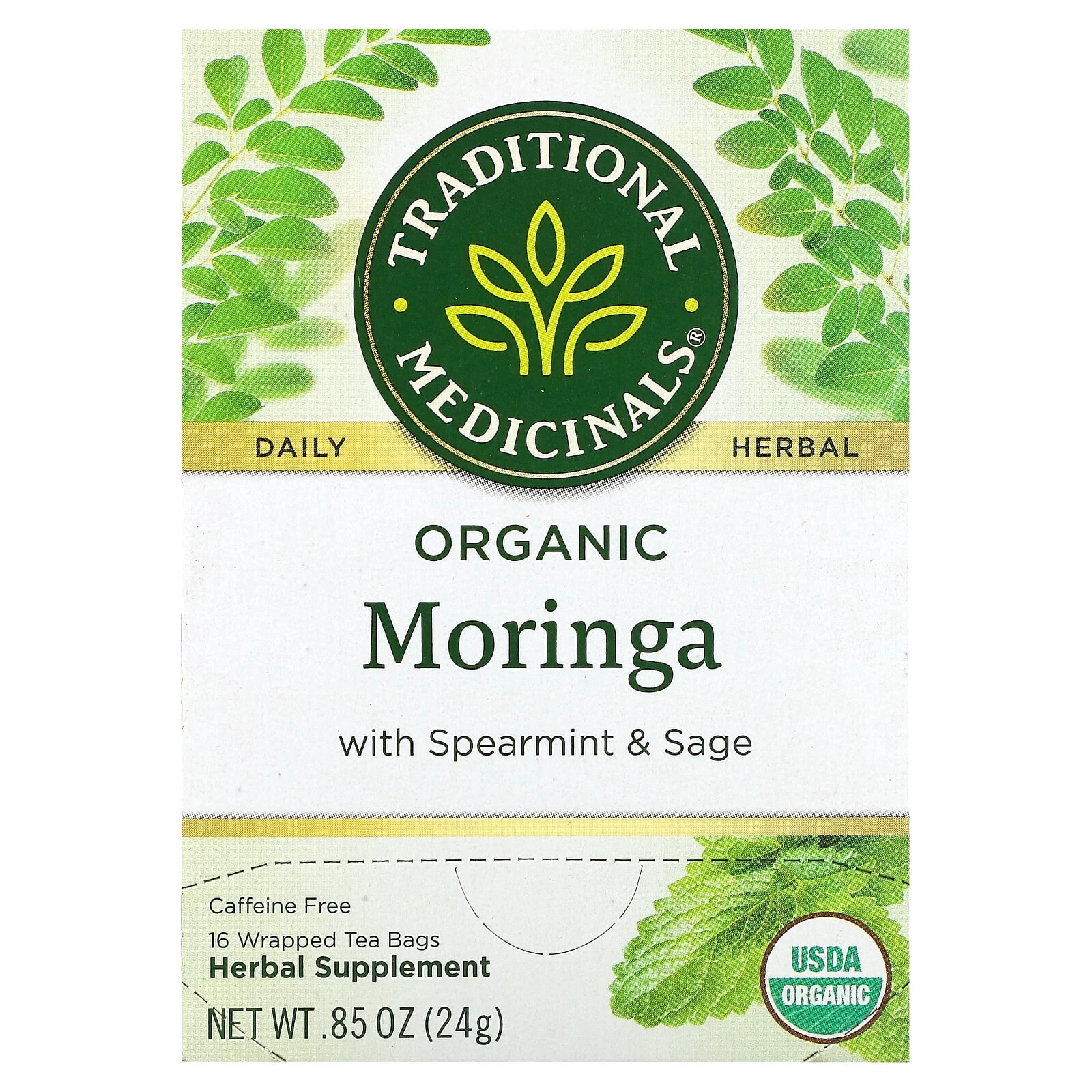 Organic Nettle Leaf, Caffeine Free, 16 Wrapped Tea Bags, 1.13 oz (32 g)