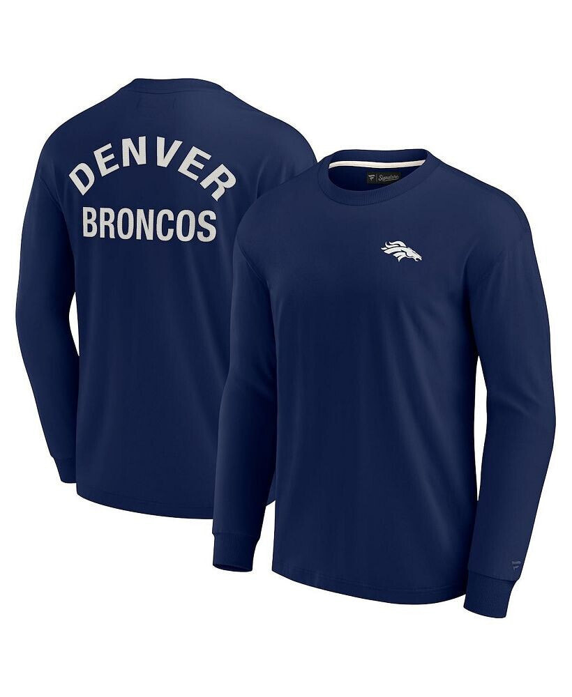 Fanatics Signature men's and Women's Navy Denver Broncos Super Soft Long Sleeve T-shirt