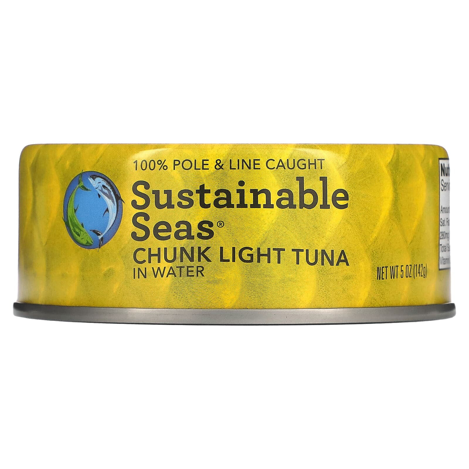 Sustainable Seas, Кусочки светлого тунца в воде, без добавления соли, 142 г (5 унций)