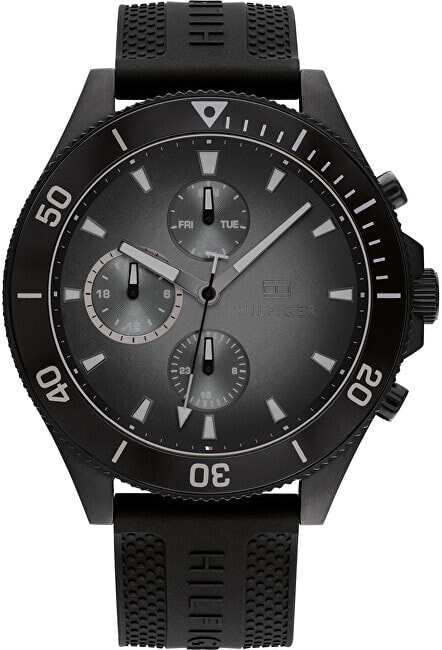 Мужские наручные часы с черным силиконовым ремешком Tommy Hilfiger Larson 1791921