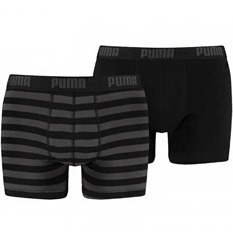 Трусы боксеры мужские черные 2 пары Boxer shorts Puma Stripe M 1515 Boxer 2P 591015001 200