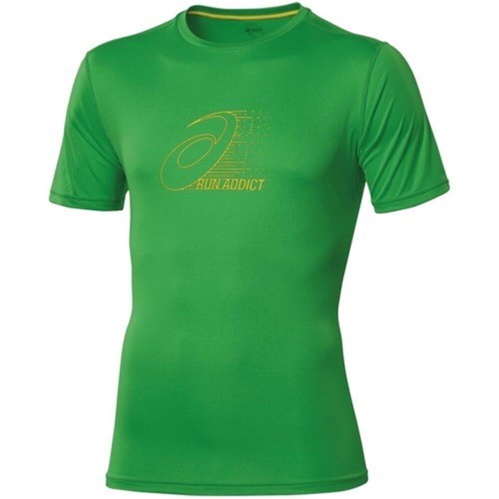 Мужская футболка спортивная зеленая с логотипом Asics 1104080498
