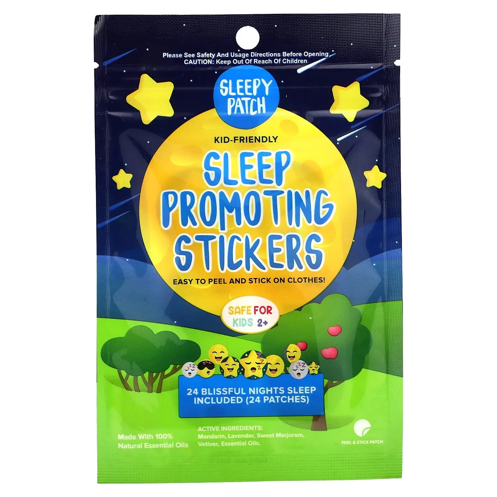 Sleepy Patch, Sleep Promoting Stickers, Kids 2+, 24 Pacthes