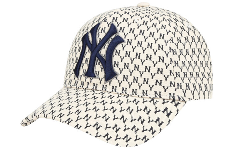 MLB 满标印花 棒球帽 男女同款 象牙白色 / Шапка MLB 32CPFB941-50I