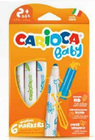 Carioca Maxi Baby felt-tip pens, 6 colors (134325)