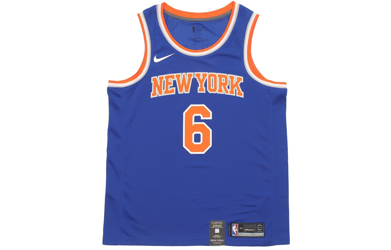 Nike NBA Basketball Icon Edition Swingman Jersey 纽约尼克斯队 波尔津吉斯 SW球迷版 6号 球衣 篮球背心 男款 蓝色 / Nike NBA Basketball 864495-495