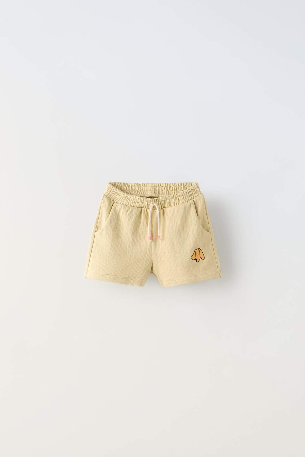 Plush bermuda shorts with embroidery