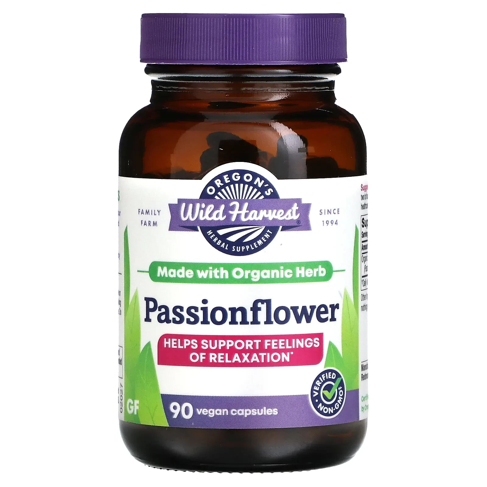 Organic Passionflower, 90 Organic Vegan Capsules