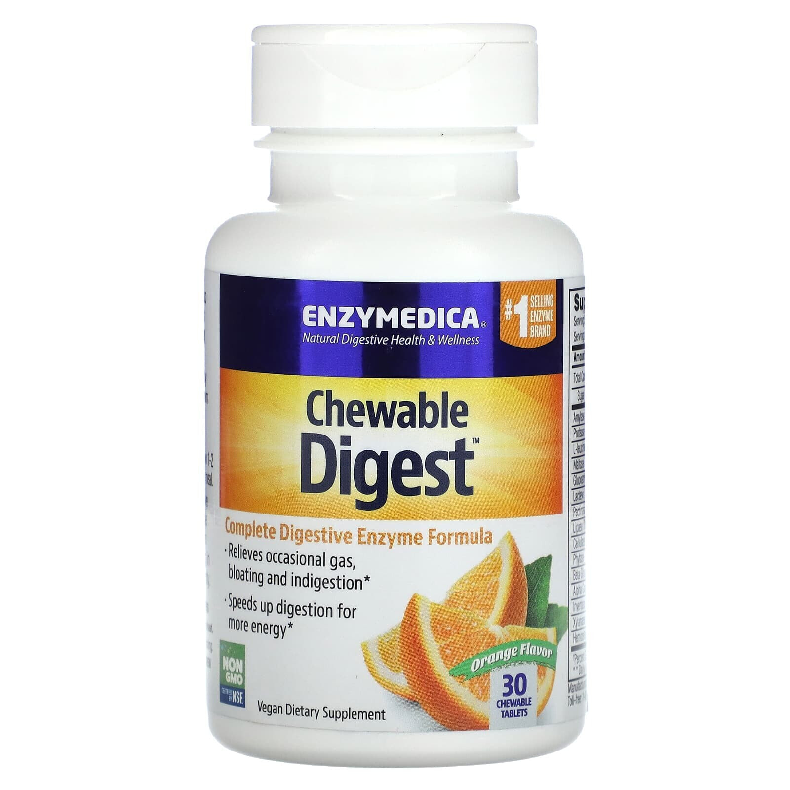 Chewable Digest Complete, Orange, 30 Tablets