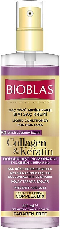 Spray-Conditioner für dünnes und geschädigtes Haar - Bioblas Collagen And Keratin Conditioner Spray