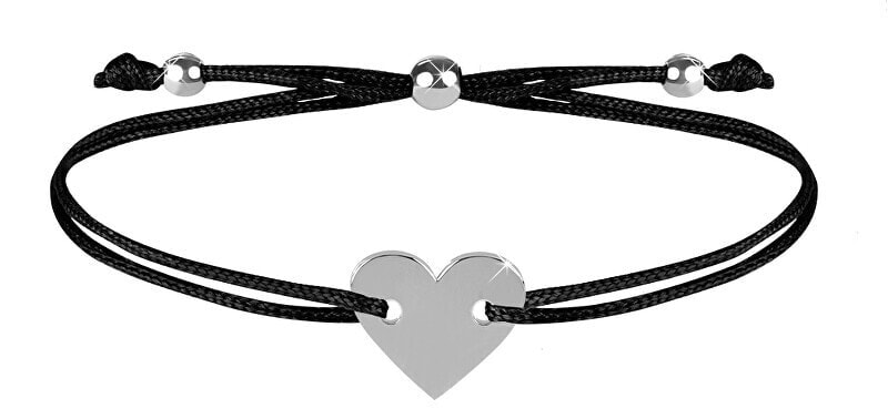 Heart string bracelet black / steel
