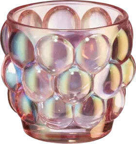 Kerzenhalter aus Glas, Bubble, rosa, 1 St