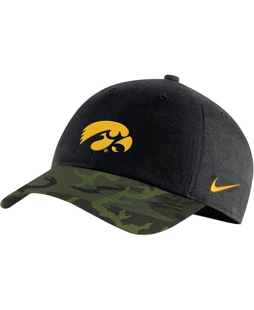 Nike men's Black, Camo Iowa Hawkeyes Veterans Day 2Tone Legacy91 Adjustable Hat