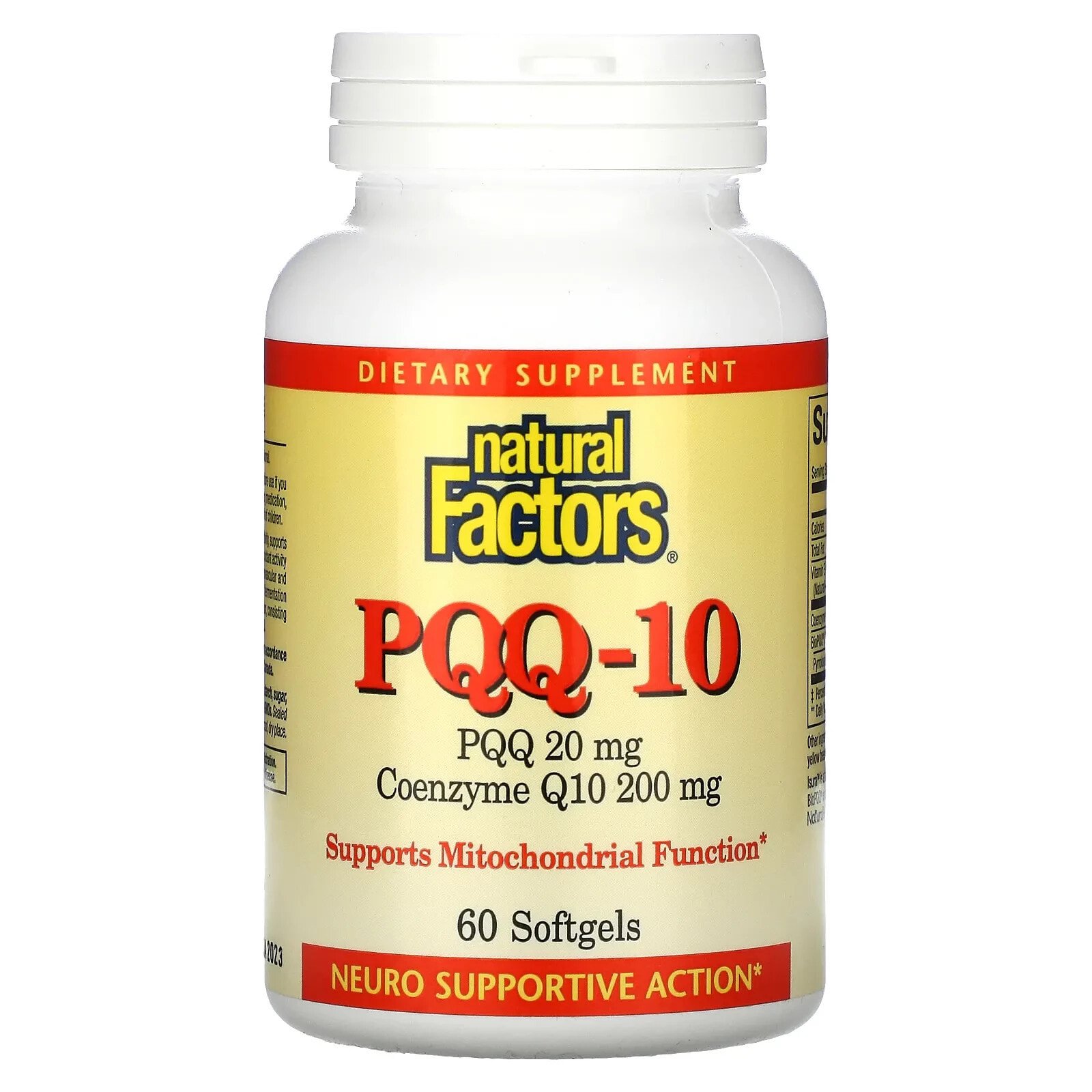 Natural Factors, PQQ-10, PQQ 20 mg, CoQ10 200 mg, 30 Softgels