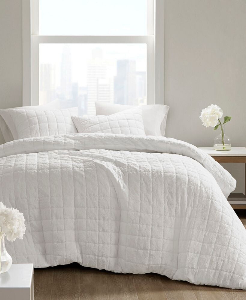 Natori cocoon Quilt Top 3-Pc. Duvet Cover Set, Full/Queen