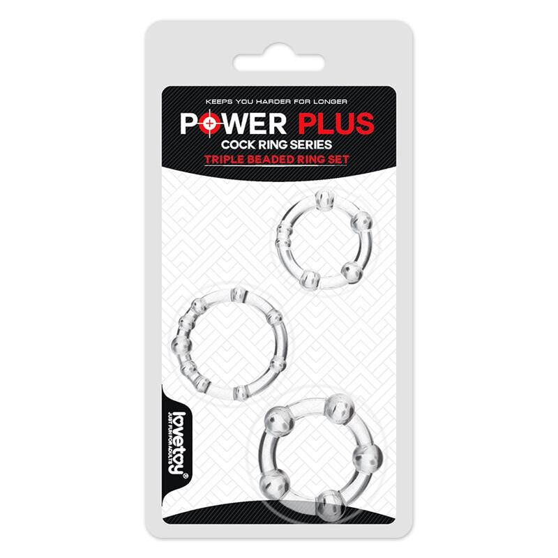Эрекционное кольцо LOVETOY Pack of 3 Penis Ring Power Plus Triple Clear