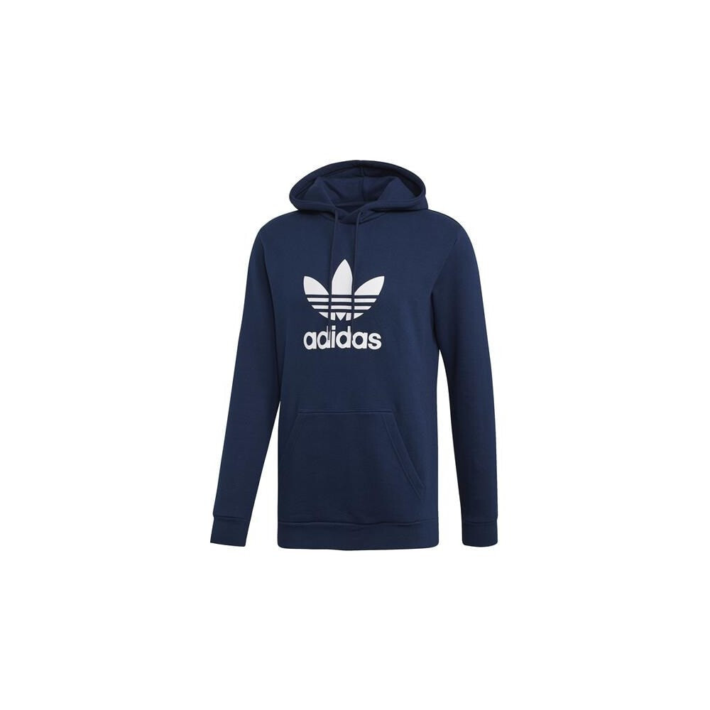 Мужское худи с капюшоном спортивное синее с логотипом Adidas Trefoil Hoodie