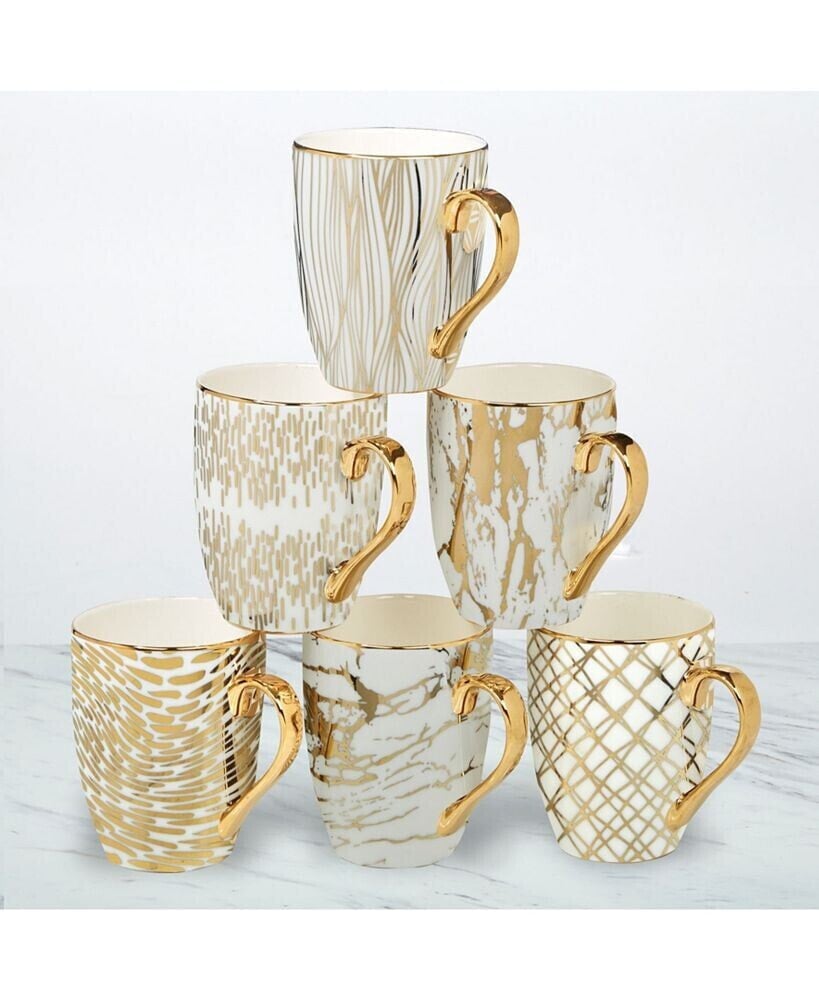 Matrix 6-Pc. Gold Plated Mugs