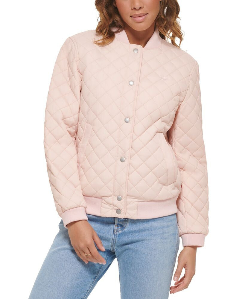 Diamond Quilted Bomber Jacket