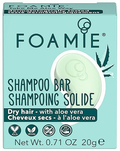 Festes Shampoo für trockenes Haar mit Aloe Vera - Foamie Shampoo Bar Take Me Aloe Way Travel Size