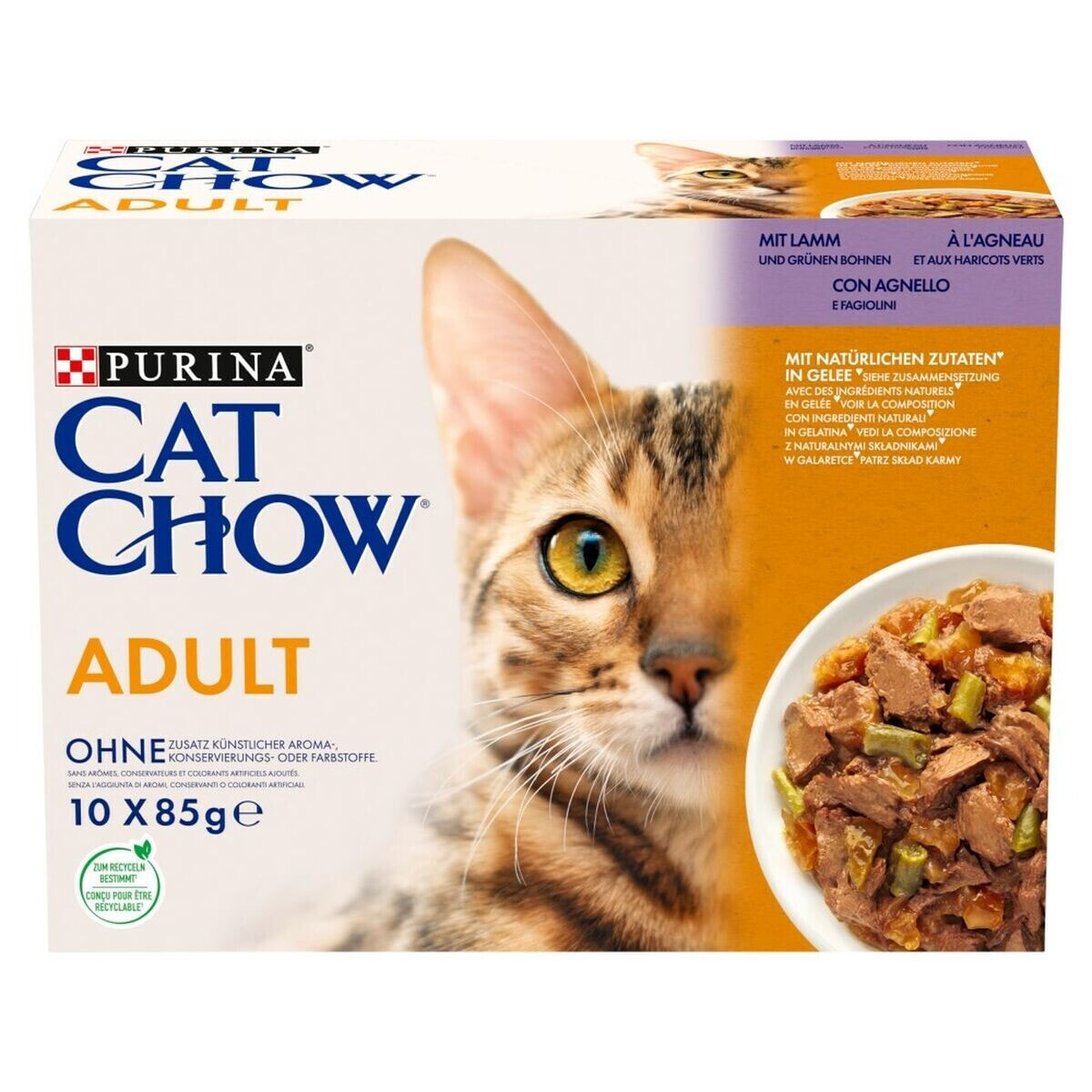 Cat food Purina Cat Chow Adult 1+ Lamb 10 x 85 g