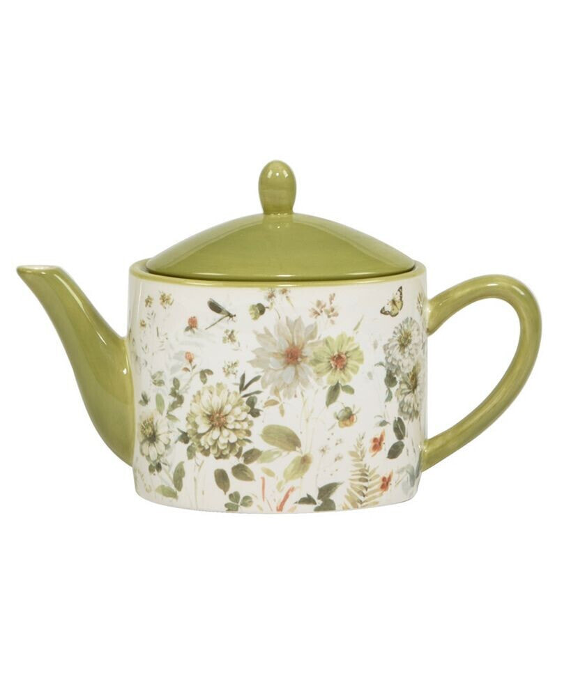 Certified International green Fields Teapot