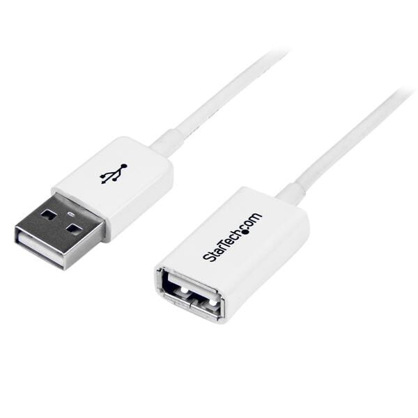 StarTech.com 1m USB 2.0 m/f USB кабель USB A Белый USBEXTPAA1MW