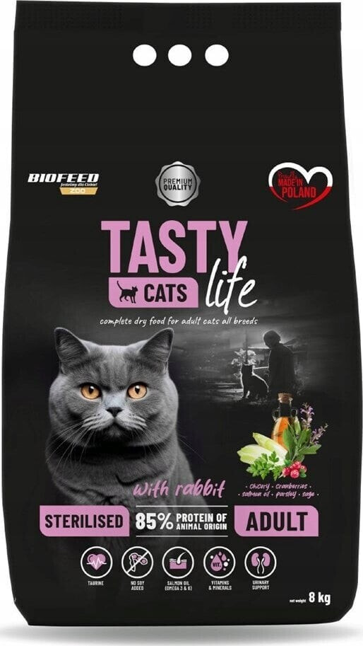 Biofeed BIOFEED TASTY CATS LIFE STERILISED WITH RABBIT 8KG