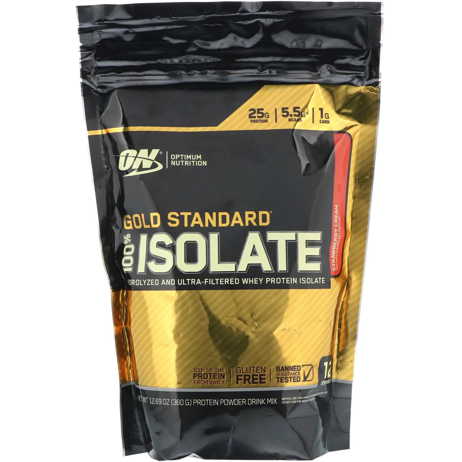 Optimum Nutrition, Gold Standard 100% Isolate, Rich Vanilla, 2.91 lbs (1.32 kg)