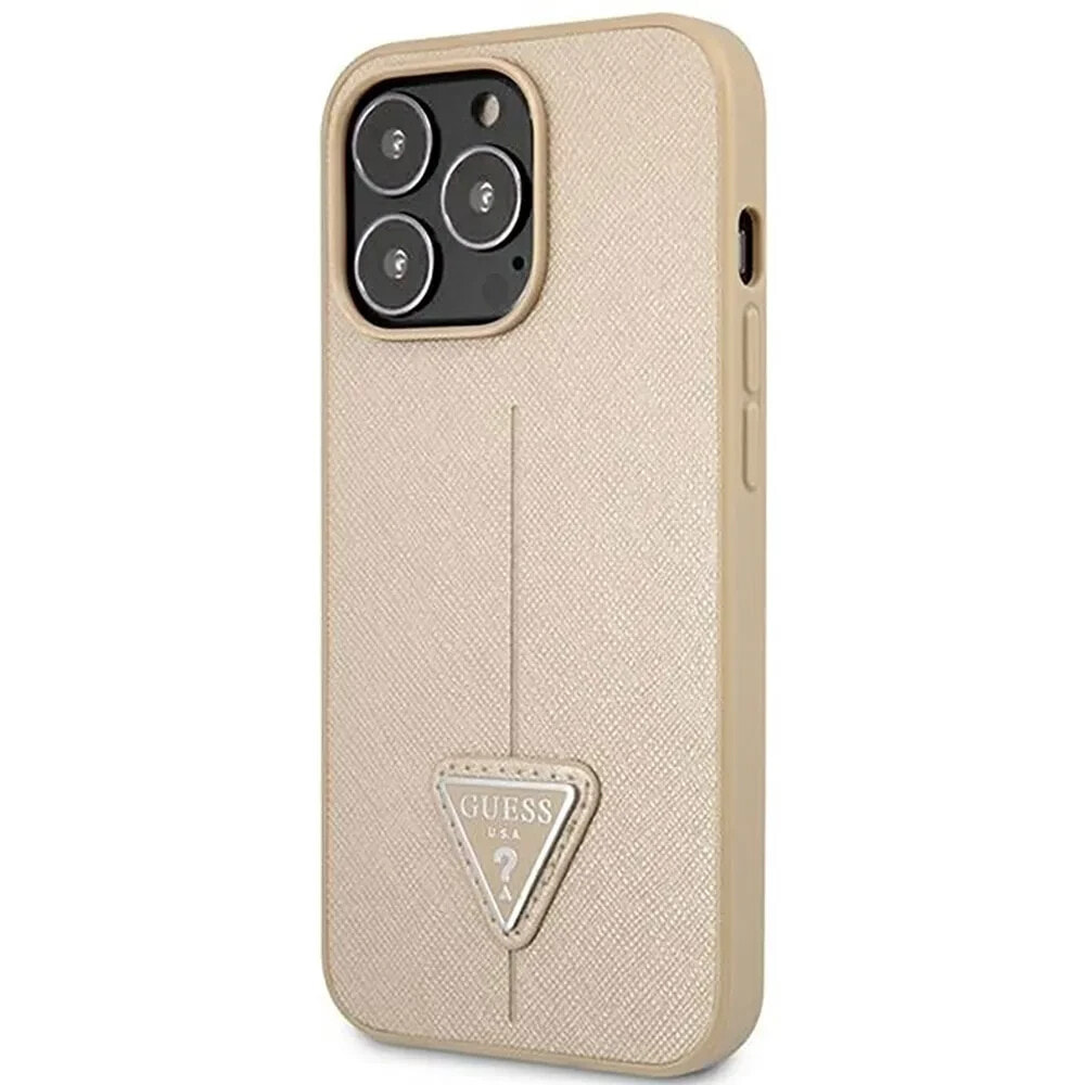 GUESS Guhcp14Lpsatle iPhone 14 Pro 6.1 Saffianotriangle phone case