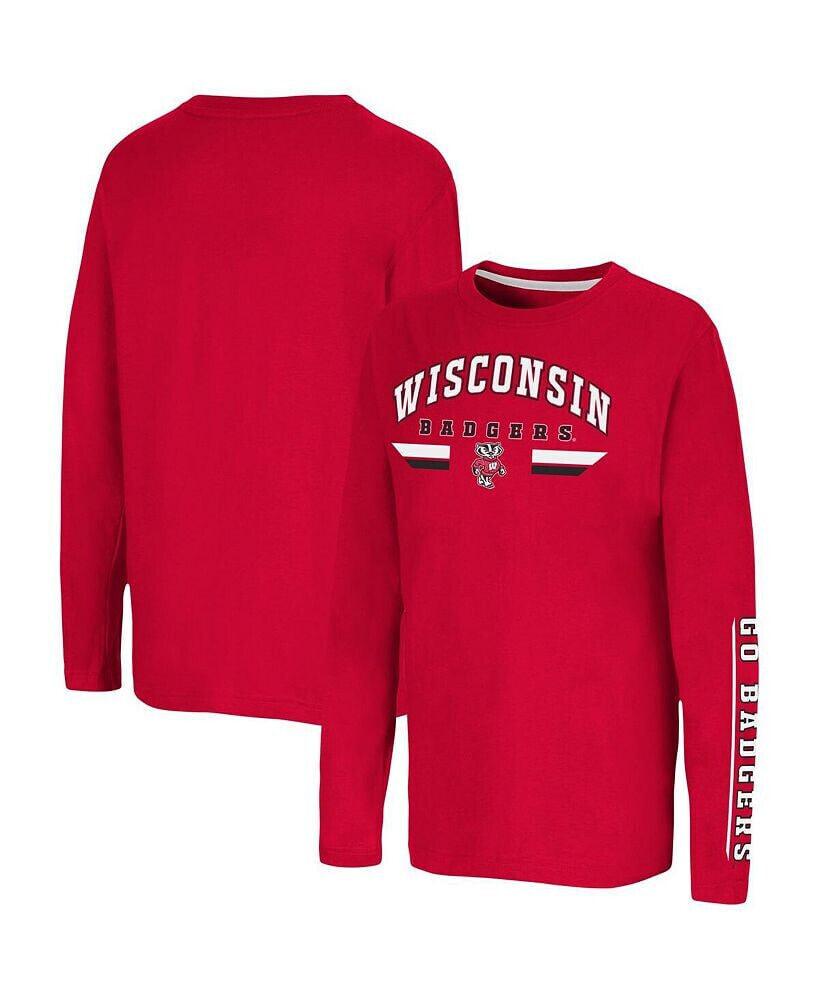 Colosseum big Boys Red Wisconsin Badgers Tornado Reef 2-Hit Long Sleeve T-shirt