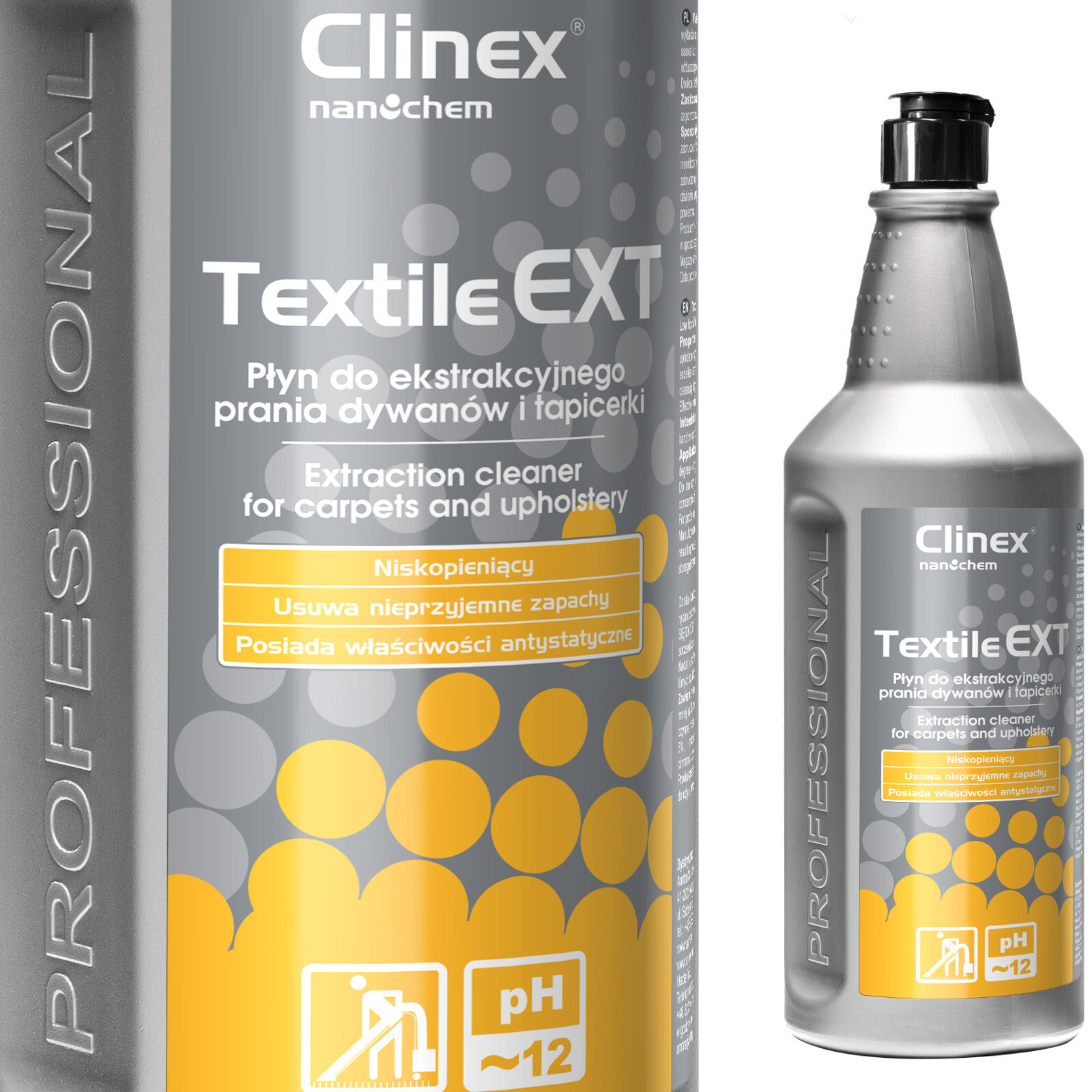 Liquid for machine and manual washing of carpets and upholstery CLINEX Textile EXT 1L