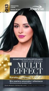 Joanna Multi Effect Color Keratin Complex 13 Окрашивающий кератиновый шампунь, оттенок черный 35 г