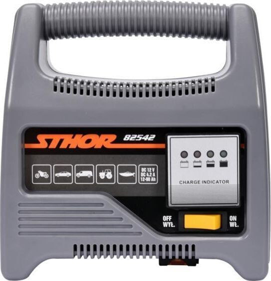 Зарядное устройство для автомобильного аккумулятора Sthor STHOR PROSTOWNIK 12V 6A 90Ah LED T82542