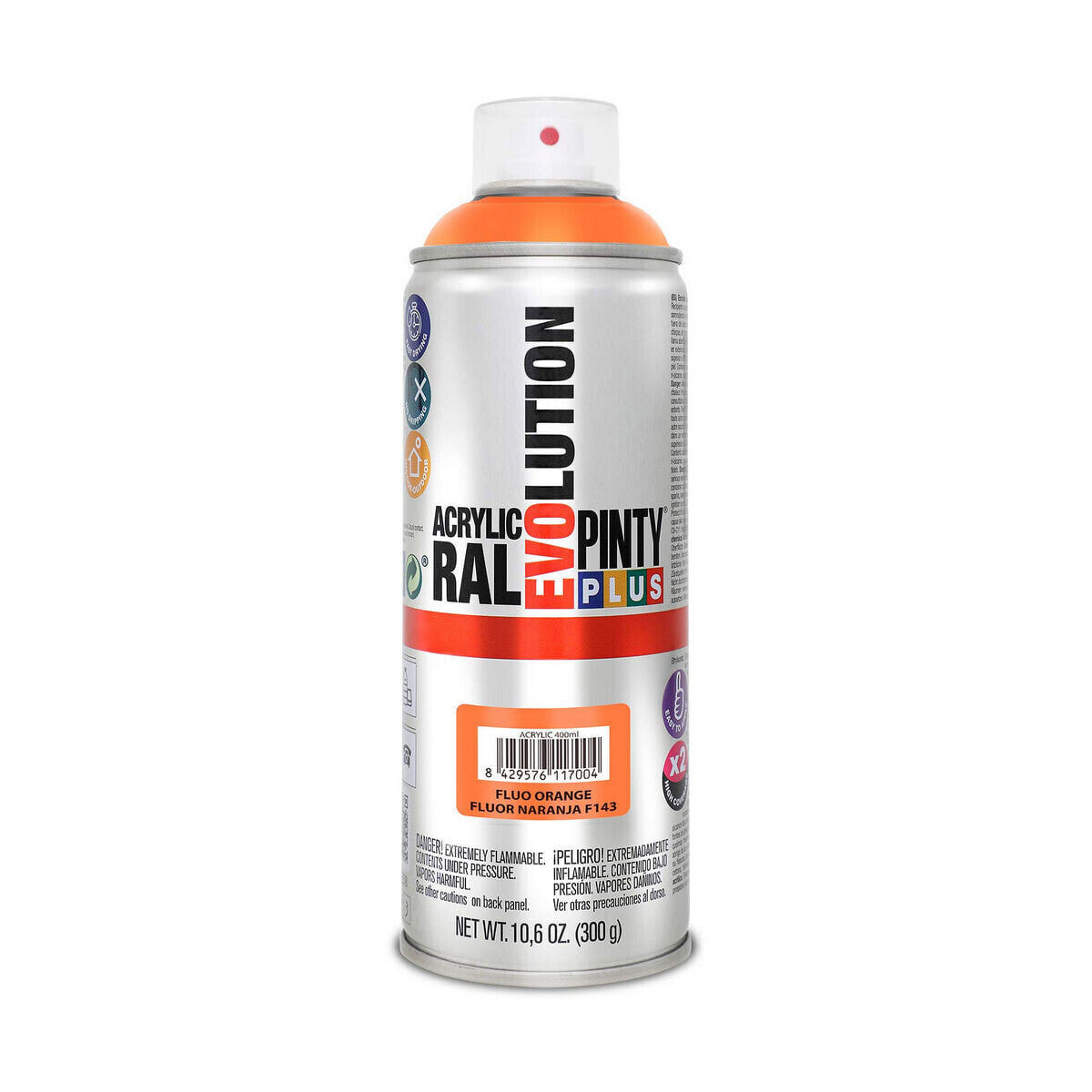 Spray paint Pintyplus Evolution F143 400 ml Fluorescent Orange