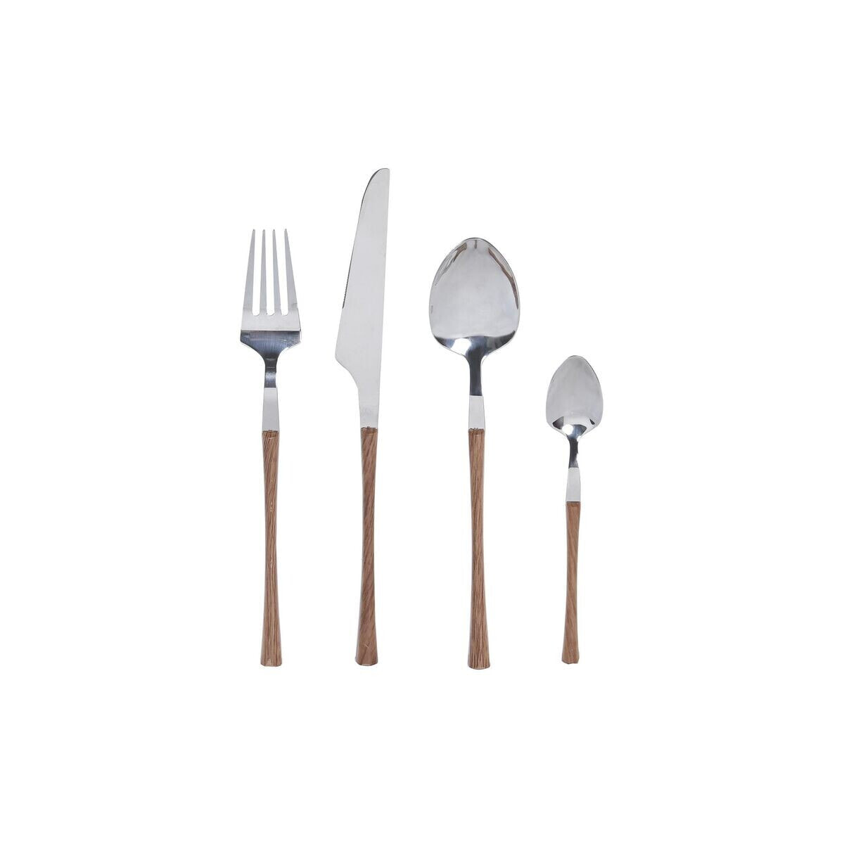 Cutlery DKD Home Decor Natural Silver Stainless steel (2,6 x 1 x 23 cm) (16 pcs)