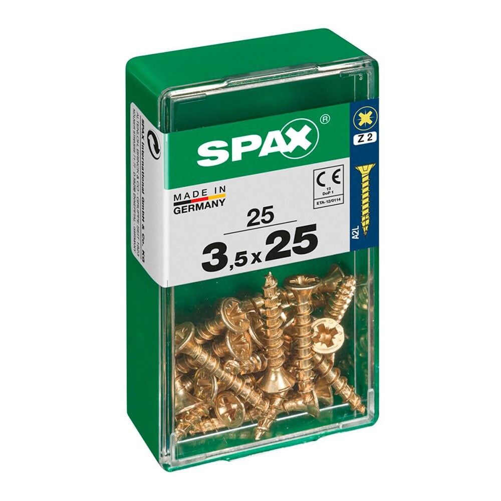 SPAX Yellox 3.5x25 mm Flat Head Wood Screw 25 Units