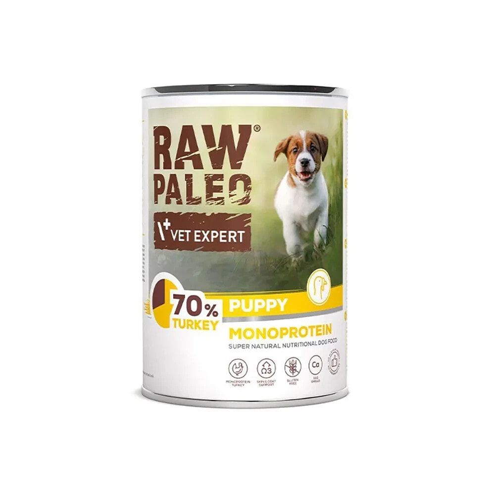 RAW PALEO Monoprotein turkey wet dog food 400g