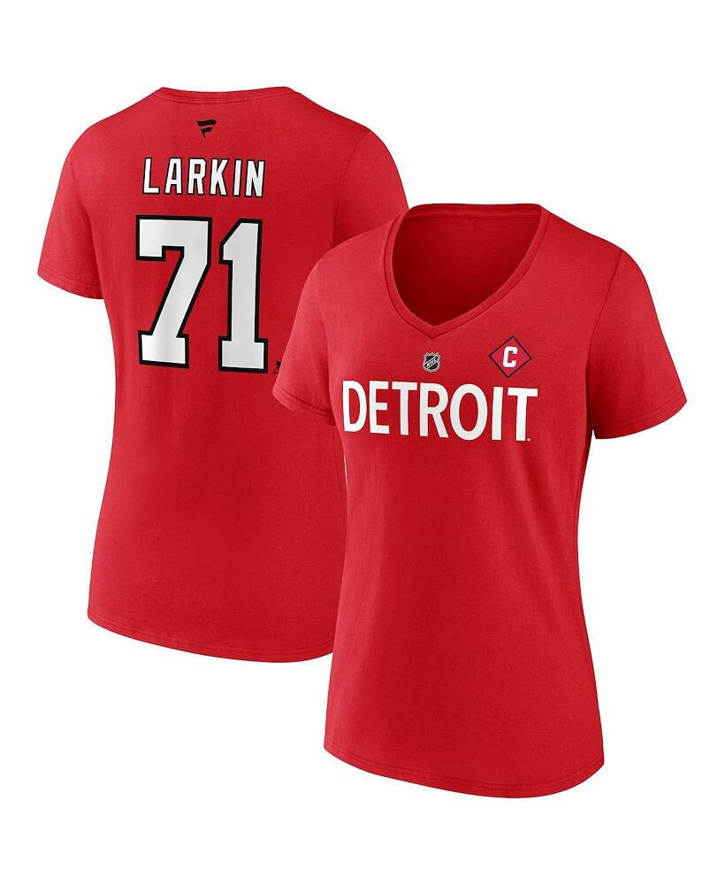 Women's Branded Dylan Larkin Red Detroit Red Wings Special Edition 2.0 Name and Number V-Neck T-shirt