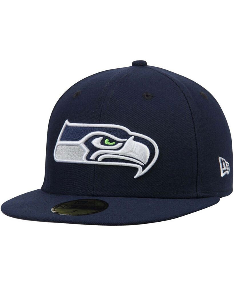 New Era men's College Navy Seattle Seahawks Omaha 59FIFTY Fitted Hat
