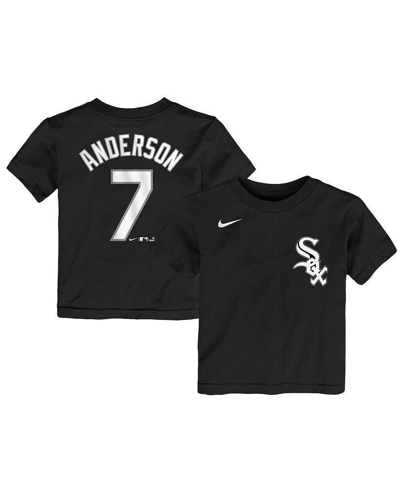 Nike toddler Girls and Boys Tim Anderson Black Chicago White Sox Player Name & Number T-shirt